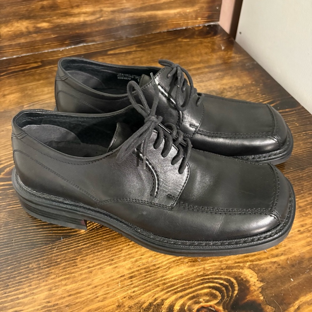 Bottesini Black Square Toed Dress Shoes Size 9‎
